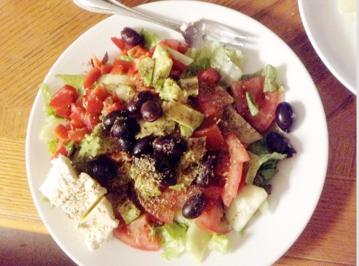 "This is the fantastic Greek Salad I made with  Peperoncini, Kalamata Olives and Roasted Bell Pepper Strips. I used your recipe (for Greek Salad), but used a beefsteak tomato, and added avocado. Thanks, Jeff's Naturals!" - Submitted by John B. via Facebook 