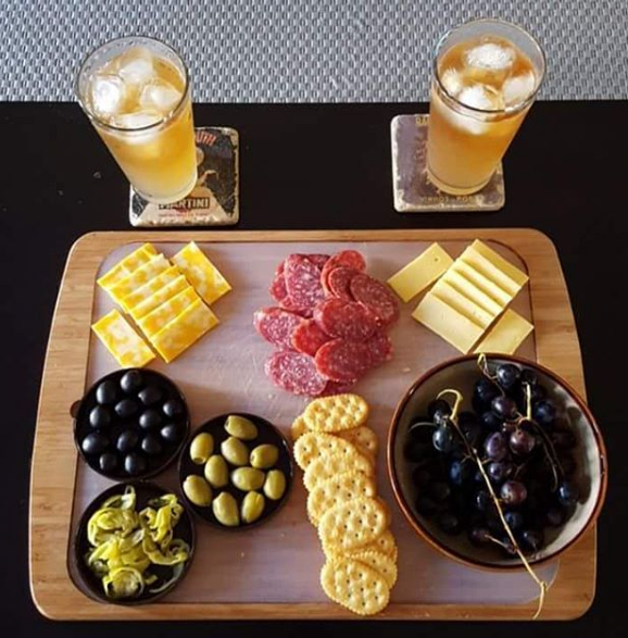 We think this delicious looking plate of finger food is a fabulous way to enjoy our Sliced Golden Greek Peperoncini. Combine this with cheese, crackers, olives and salami with a refreshing beverage, and you have a winner!  Submitted by Instagram user jmazur007