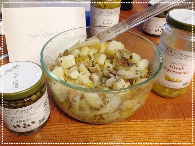 This Jeff's Naturals fan added our Non-Pareil Capers and Sliced Golden Greek Peperoncini to her potato salad for a knock out side dish! For the recipe, visit Peperoncini Potato Salad on our site. Shared by Kathleen C. on Facebook. 