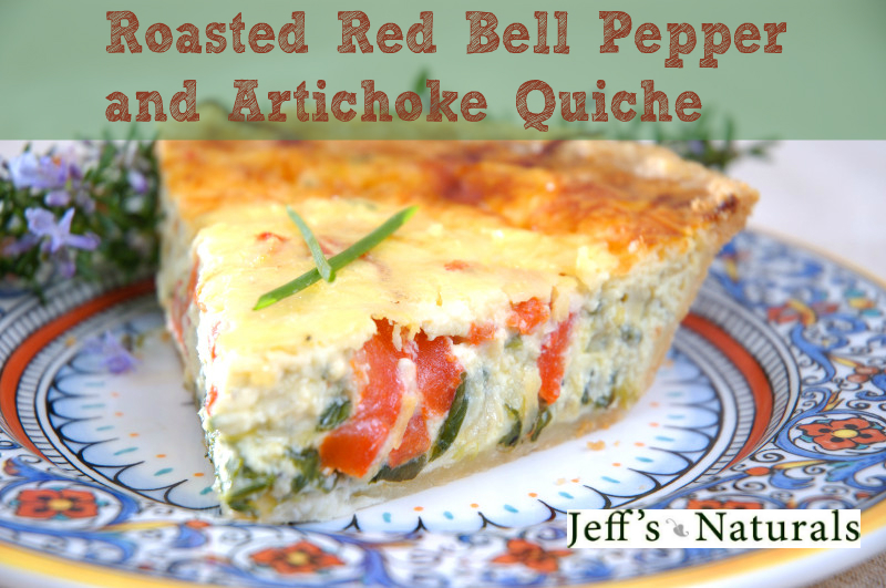 Roasted Red Bell Pepper & Artichoke Quiche